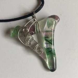 Handmade necklace, glass